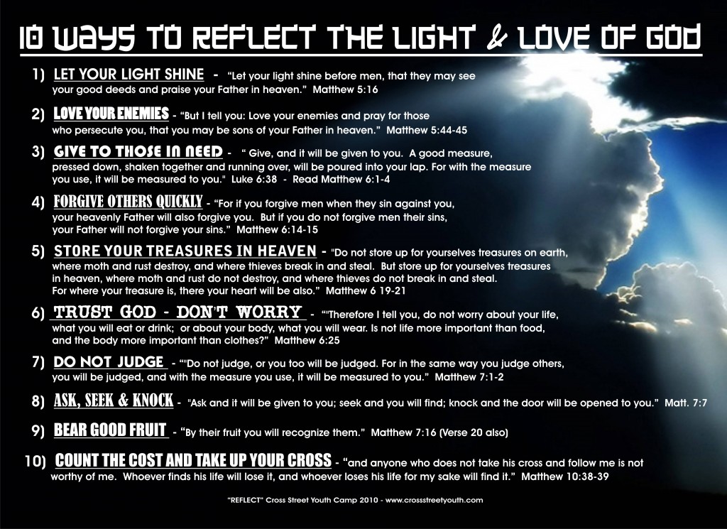 10 Ways to REFLECT THE LIGHT OF The Lord