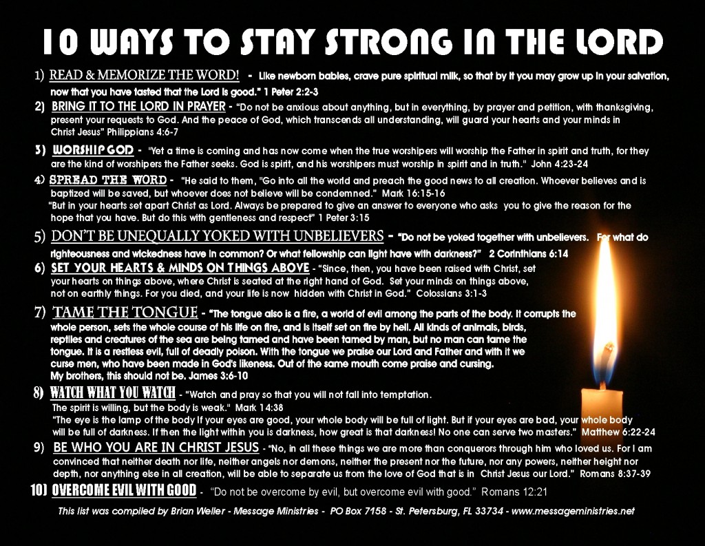 10 Ways to Stay Strong in the Lord 